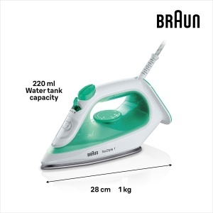 Fier de calcat Braun TexStyle 1 SI 1040GR 2000W Talpa SuperCeramic Abur vertical Verde - Img 3