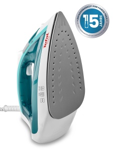 Fier de calcat cu abur Tefal FV1710 Virtuo | 1800 wati | 80 g/min explozie de abur | 20 g/min abur continuu | declansator ergonomic cu abur | Talpa antiaderenta | netezire verticala cu abur | Alb/Turcoaz - Img 2
