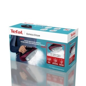 Fier de calcat cu abur Tefal FV2846 Express, 2400 W, control debit de abur 40 g/min, jet de abur 180 g/min, functie anti-picurare impotriva petelor de pe rufe, rezervor de apa de 270 ml, negru/rosu vin - Img 10