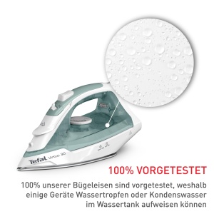 Fier de calcat cu abur Tefal Virtuo 30, 2000 W, 27 g/min. Debit de abur, 120 g/min. Explozie de abur, 30 sec. Timp de incalzire, Abur vertical, Oprire picurare, Varf de precizie pentru etrier, Eucalipt, FV2C42E0 - Img 3