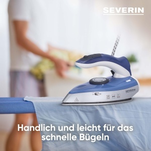 Fier de calcat portabil SEVERIN BA 3234 1000W abur vertical argintiualbastru - Img 3