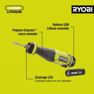 Fier de lipit fara fir RYOBI 4 V USB-Litiu RSI4-120G, incl. 1 baterie de 4 V 2,0 Ah si cablu de incarcare USB-C - Img 8
