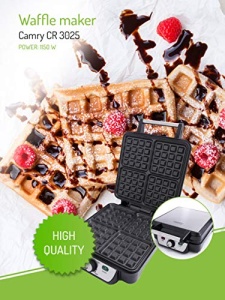Fier de vafe ADLER Camry, putere maxima de 1500 W, control reglabil al temperaturii, 4 vafe, negru - Img 11