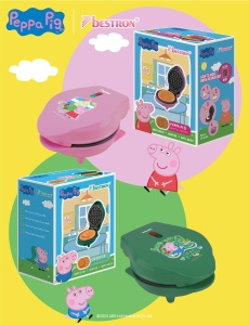 Fier de vafe Peppa Pig "George", mini fier de vafe in designul unic George Pig, pentru petreceri de ziua copiilor, Paste si Craciun, dimensiune vafe: O 10cm, produs cu licenta oficiala, culoare: verde - Img 7