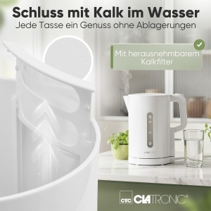 Fierbator apa Clatronic WK 3835, 1,7L, 2200W, alb, BPA free - Img 5
