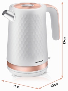 Fierbator de apa Berdsen 1,7 L 2200 W Alb Gold Mat - Img 4