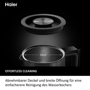 Fierbator electric Haier HKE5A, inox, 1.7L, 2200W, 7 temperaturi - Img 3