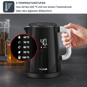 Fierbator electric Tefal KO854830, 1L, functie de mentinere la cald, LED, Negru - Img 4