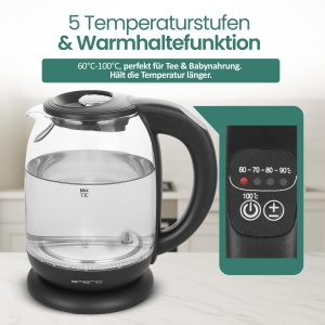 Fierbator Emerio WK-119255, 1.7 litri, 2200W, Borosilicat, BPA-free - Img 4