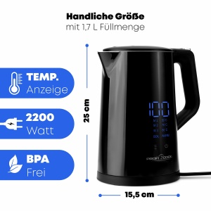Fierbator ProfiCookr cu setare de temperatura 17L Selectarea temperaturii 50deg-100degC Afisarea temperaturii tinta si reala Functia de mentinere la c - Img 4