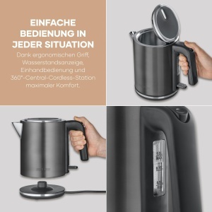 Fierbator Severin WK 9342 2400W 1L Filtru anticalcar Dark Inox - Img 4