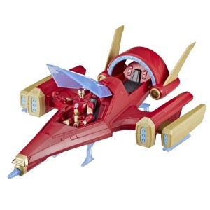 Figurina de actiune Iron Man cu jet de batalie - Hasbro, 10 cm, rosu