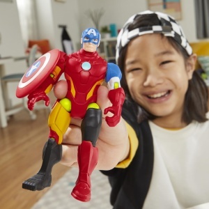 Figurina de actiune MixMashers Marvel Captain America, 12 cm, albastra - Img 10