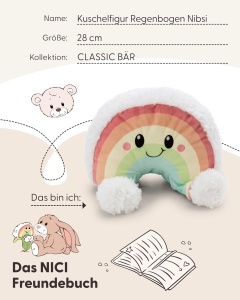 Figurina de plus NICI Nibsi 28cm - multicolor - design prietenos pentru copii si adulti - Img 5