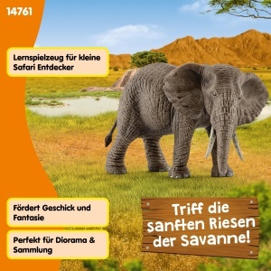 Figurina Elefant African Schleich 14761 8 x 15 x 9 cm Detaliu Realist - Img 6