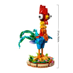 Figurina LEGO Disney Vaiana 2 Heihei - 566 piese, cu cap rotativ, aripi si stand - Img 9