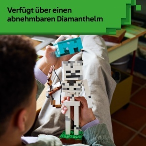 Figurina LEGO Minecraft Das Skelett 29 cm, 502 piese, cu diamanthelm - Img 4