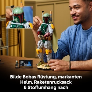 Figurina LEGO Star Wars Boba Fett 75455 - cu Helm, Blaster si Detalii Autentice - Img 3