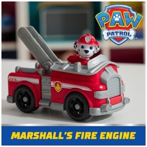 Figurina PAW Patrol Marshall cu Vehicul de Pompieri 7 cm Plastic Reciclat - Img 3