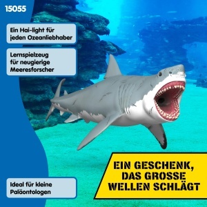 Figurina preistorica Schleich Megalodon, 28 x 11 x 12 cm, detaliata, pentru copii 3 - Img 6