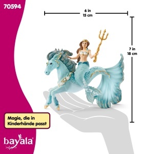 Figurina Sirena Eyela Schleich BAYALA, cu cal de mare, 3 piese - Img 5