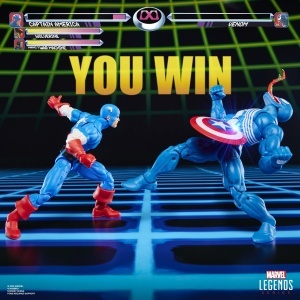 Figurine de Actiune Marvel Legends Captain America si Venom, 15 cm, Albastru - Img 7