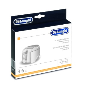 Filtre DeLonghi pentru friteuze model F28 3 filtre carbon activ 6 filtre de hartie