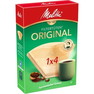 Filtru cafea Melitta Original 80 bucati, naturala, reazista, 1x4