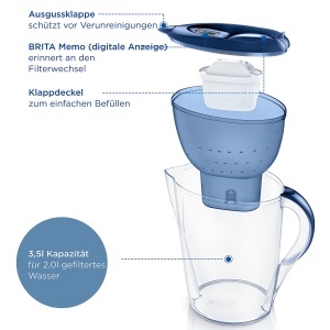 Filtru de apa BRITA Marella XL, 3.5l, albastru, cu cartus MAXTRA PRO - Img 3