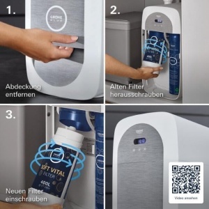 Filtru de apa GROHE Blue 40691002, capacitate 400l, cu Magneziu si Zinc - Img 9