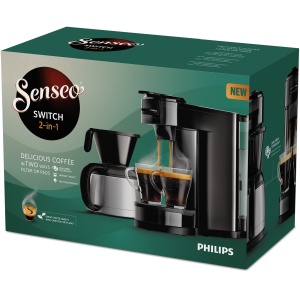 Filtru de cafea Philips Senseo Switch Pad Filter tehnologie de preparare 2 in 1 rezervor de apa de 1 litru 7 cani intr-o singura trecere lac de pian n - Img 5