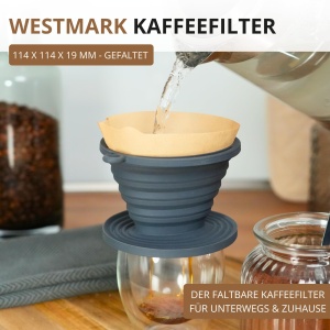Filtru de cafea pliabil Westmark, silicon, negru, pentru filtru marimea 2 - Img 2