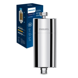 Filtru de dus Philips AWP175 cu 1 cartus de schimb, capacitate 50.000 L, crom