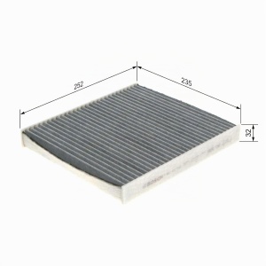 Filtru de interior Bosch cu activ carbon, 252mm x 235mm x 32mm - Img 2