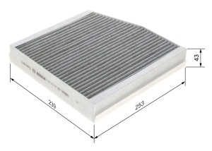 Filtru de interior Bosch R5505 cu carbune activ, dimensiuni 239x253x43 mm - Img 6