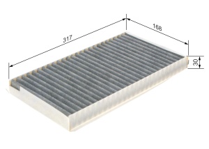Filtru interior Bosch R2402 cu activ carbon, set 2 filtre, pentru aer curat - Img 2