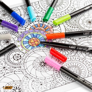 Fineliner BIC Intensity, set 12 culori, 0.7mm, design ergonomic - Img 3