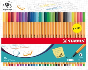 Fineliner STABILO point 88, 0.4 mm, cu varf metalic, culoare portocalie