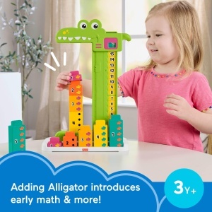 Fisher-Price JCT13 Jucarie Educativa pentru Copii Krokodil cu Numere si Blocuri Stivuibile - Img 3
