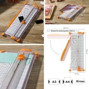 Fiskars Papierschneider SureCut 1077799 A4 AlbPortocaliu Capacitate 10 Foi - Img 2