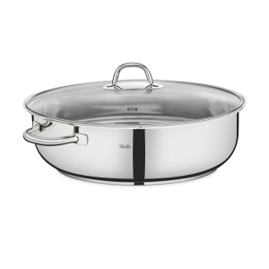 Fissler Brater Oval 88L Otel Inoxidabil Cu Capac Din Sticla Inductie