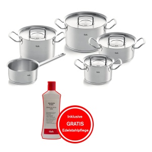 Fissler Original-Profi Collection/Set de oale de gatit din otel inoxidabil, 5 bucati, inclusiv capac metalic + ingrijire gratuita din otel inoxidabil - inductie [Exclusiv la ] - Img 2