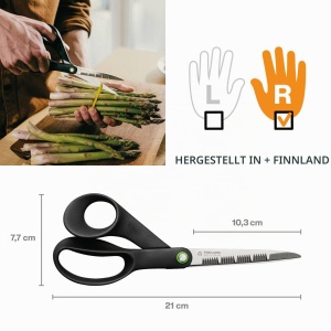 Foarfeca de bucatarie Fiskars ReNew, 21 cm, negru, din otel reciclat - Img 2
