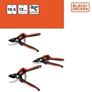 Foarfeca de gradina BLACKDECKER 203 cm lame din otel calit taiere pana la 13 mm negruportocaliu - Img 4