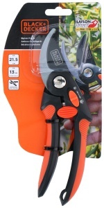 Foarfeca de gradina BLACKDECKER Bypass lame din otel maner ergonomic negruportocaliu - Img 7