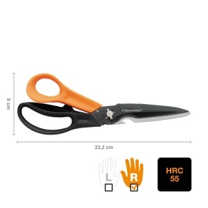 Foarfeca multifunctionala Fiskars Cuts More 1000809 23 cm lame detasabile acoperire titan negruportocaliu - Img 3