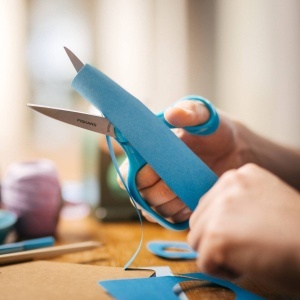 Foarfeca pentru copii Fiskars, 18 cm, din otel inoxidabil, culoare turcoaz - Img 8