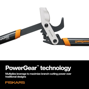 Foarfeca pentru crengi Fiskars PowerGear2 394801, 81 cm, lame otel, negruportocaliu - Img 3