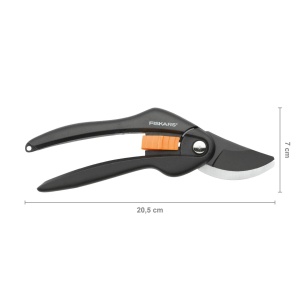 Foarfece de gradina Fiskars Bypass pentru ramuri si crengute proaspete, acoperite cu ecran antiaderent, lame din otel de inalta calitate, lungime: 20 cm, negru/portocaliu, SingleStep, P26, 1000567 - Img 3