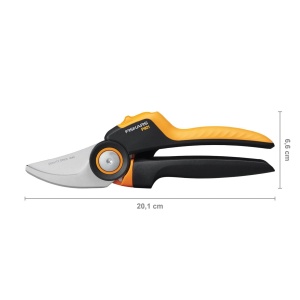 Foarfece de taiere Fiskars Bypass M, seria X PowerGear, P921, cu maner de rulare, pentru ramuri si crengute proaspete, acoperite antiaderente, lame din otel inoxidabil, lungime: 20,1 cm, negru/portocaliu, 1057173 - Img 6
